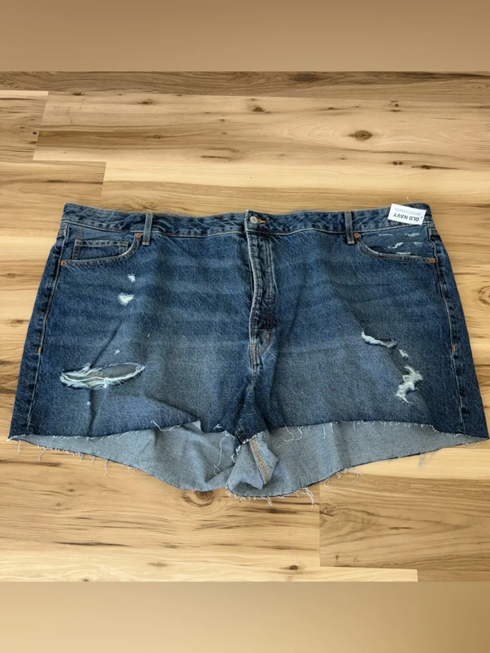Old Navy NWT OG Straight Distressed Dark Blue Denim Cutoff Shorts O11